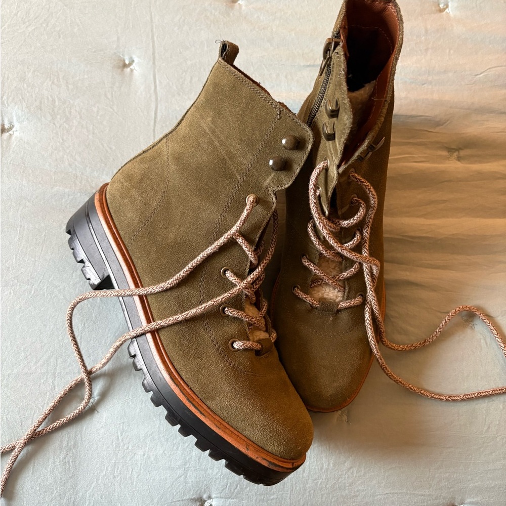 Marc Fisher Olive Green Suede Boots